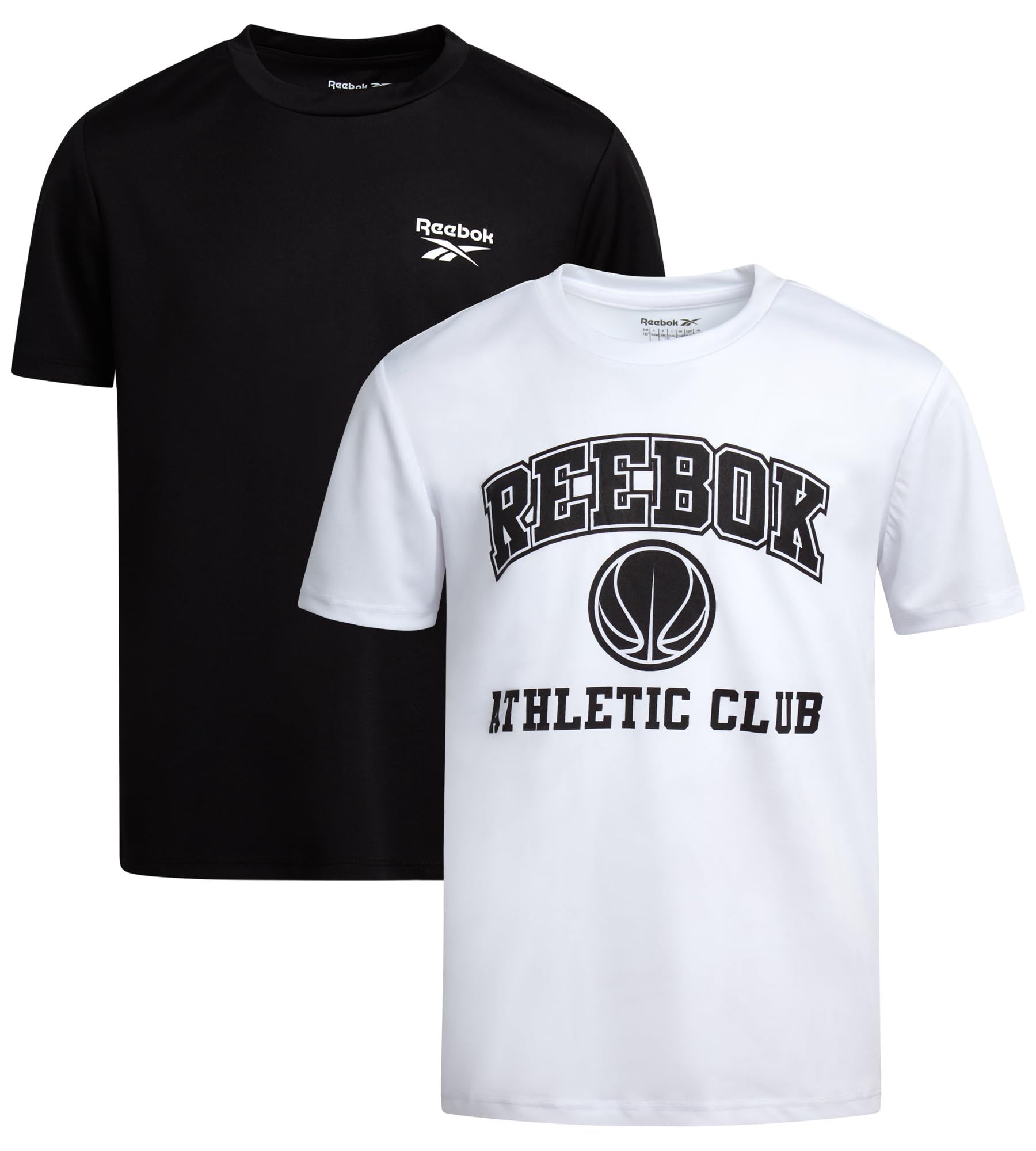 Reebok Boys Shirts - 2 Pack Active Performance Dry Fit T Shirts for Boys - Athletic Training Tops for Kids (8-20)